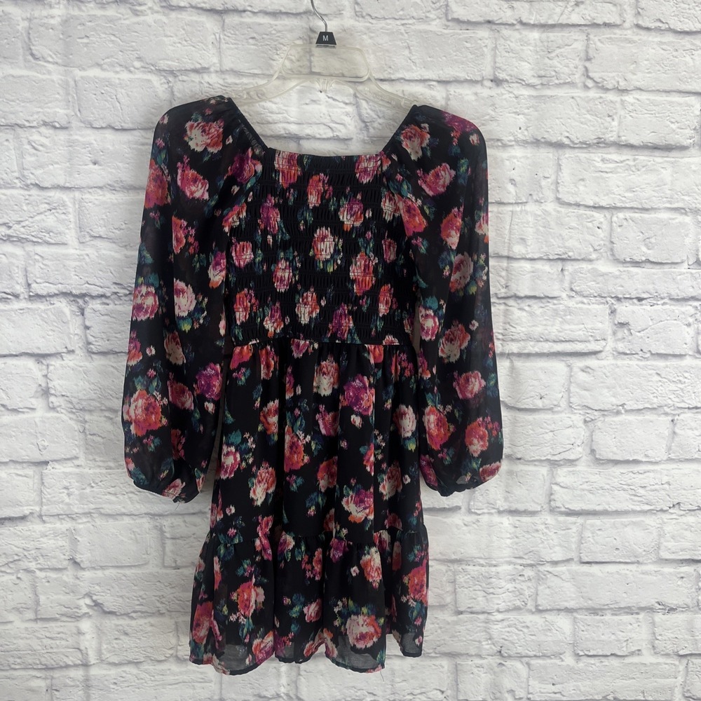 Art Class Girls Boho Smocked Floral Print Dress Size 10/12 - Picture 6 of 7